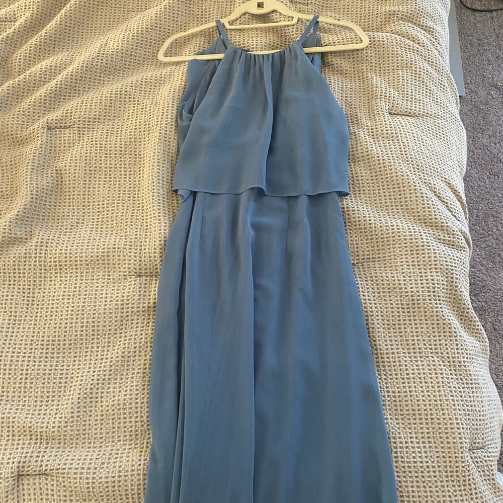 David’s Bridal Bridesmaid Dress - Slate Blue - size 8